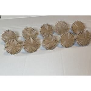 Sunburst Napkin Rings Set Of 10 Silver Tone Metal Boho Medallion